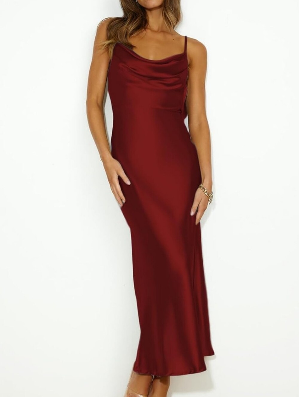 Burgandy Satin Dress